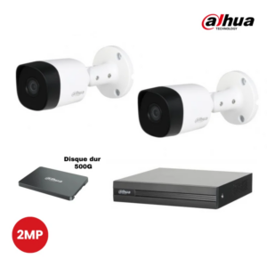 Kit 2 Caméras de surveillance Exterieur 2Mp Dahua