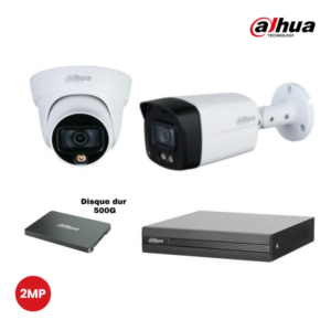 Kit 2 caméras de surveillance Dahua ColorVu 2Mp